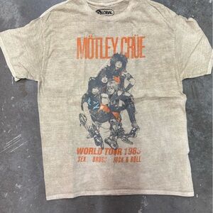 Motley Crue World Tour 1983 Graphic Tee - Beige & Orange
